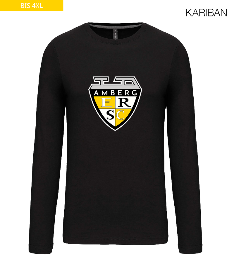 Kariban Herren Langarmshirt Black "Anton Frontprint"