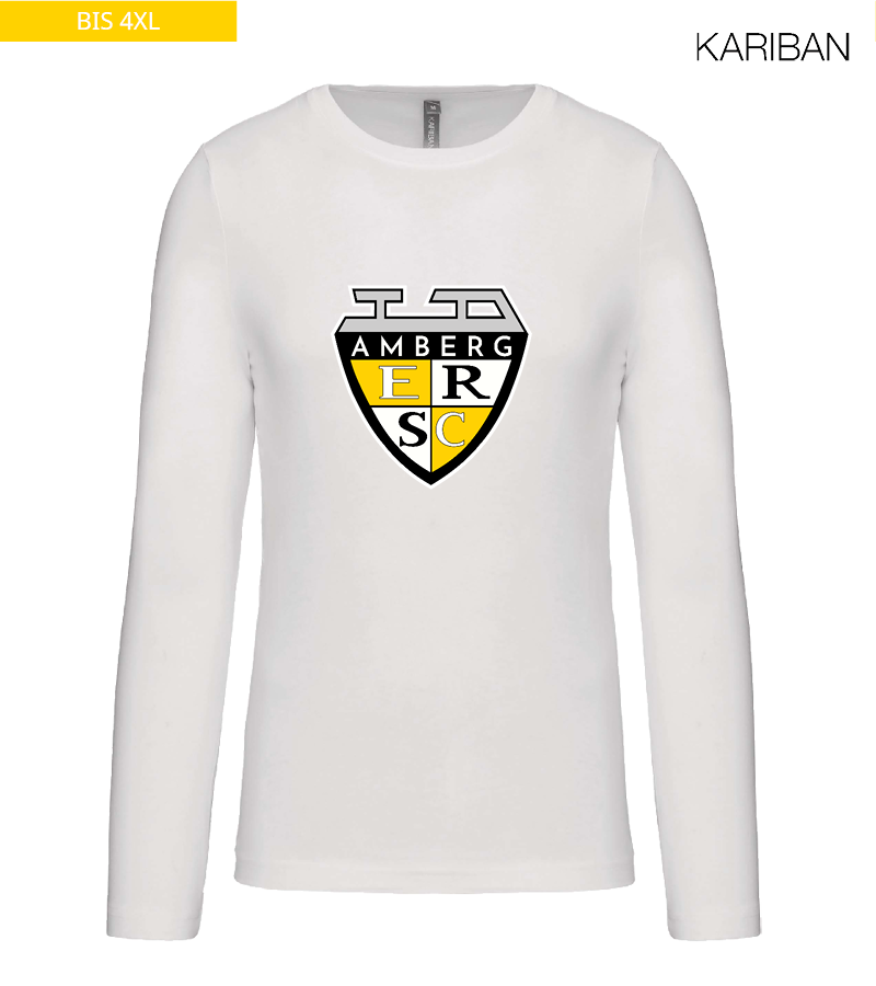 Kariban Herren Langarmshirt White "Anton Frontprint"