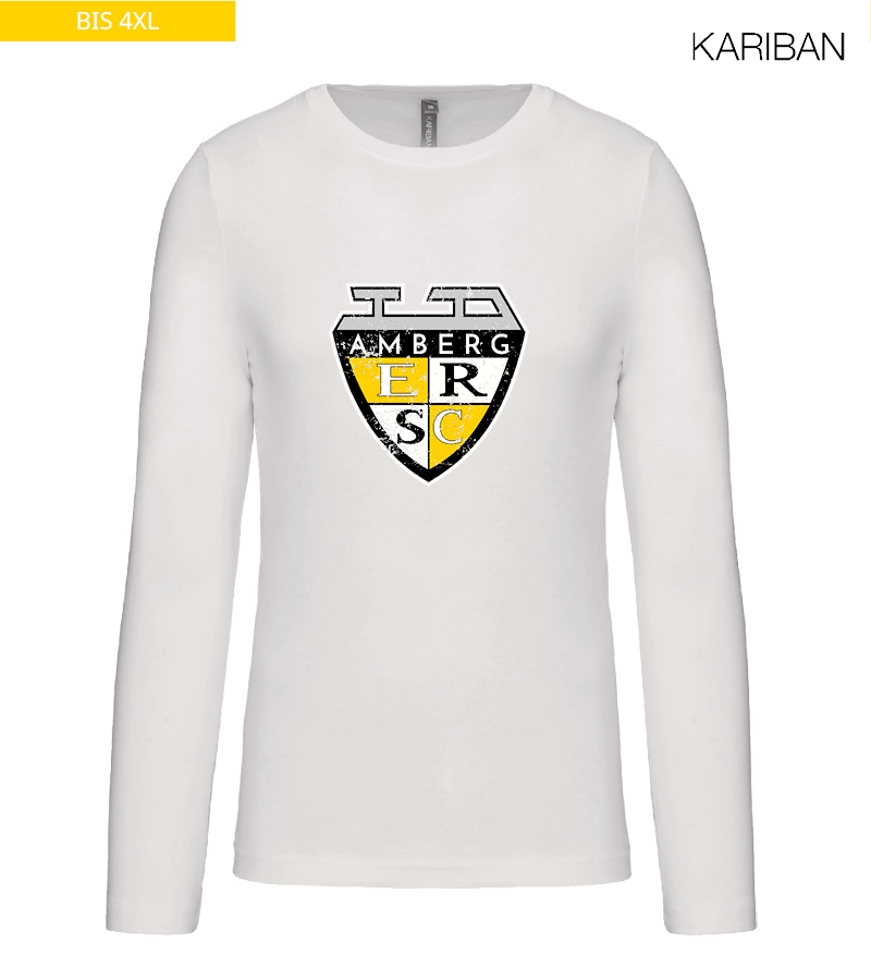 Kariban Herren Langarmshirt White "Uwe Frontprint"
